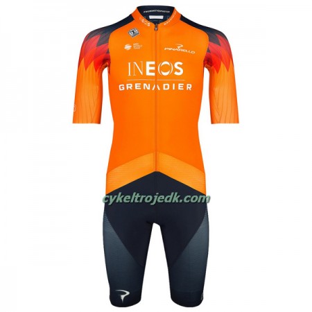 Cykeltøj + Cykelshorts 2023 INEOS Grenadiers Orange Mørkeblå